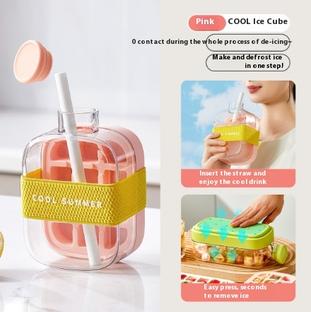 One-Click Molding Cooling Cup,Instant Ice Maker,Zero-Contact Design, Curling Mold, Portable & Stylish Chilled Drink