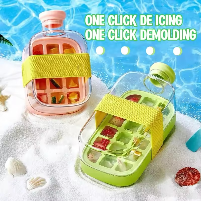 One-Click Molding Cooling Cup,Instant Ice Maker,Zero-Contact Design, Curling Mold, Portable & Stylish Chilled Drink