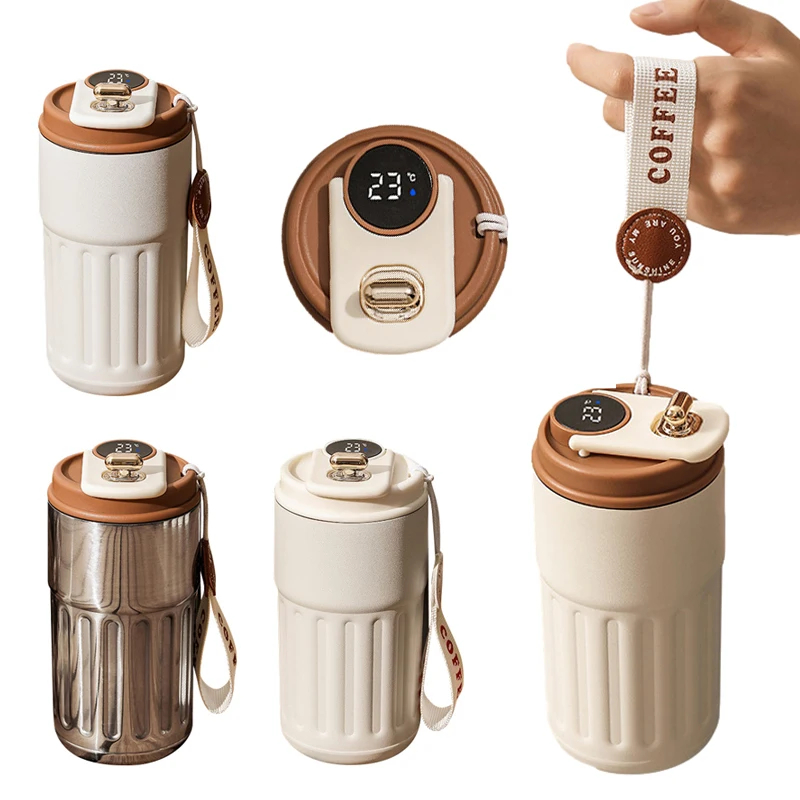 Smart Digital Temperature Bottle β 450ml Insulated Coffee Mug | Hot & Cold Thermos