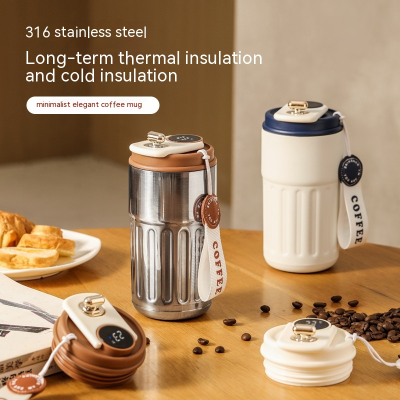 Smart Digital Temperature Bottle β 450ml Insulated Coffee Mug | Hot & Cold Thermos