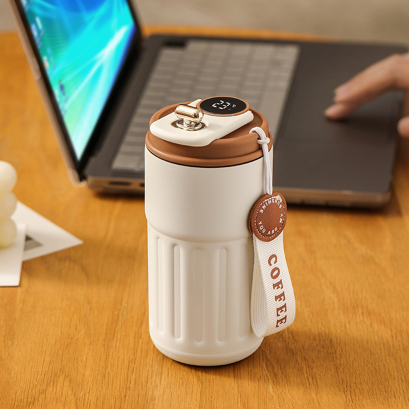 Smart Digital Temperature Bottle β 450ml Insulated Coffee Mug | Hot & Cold Thermos