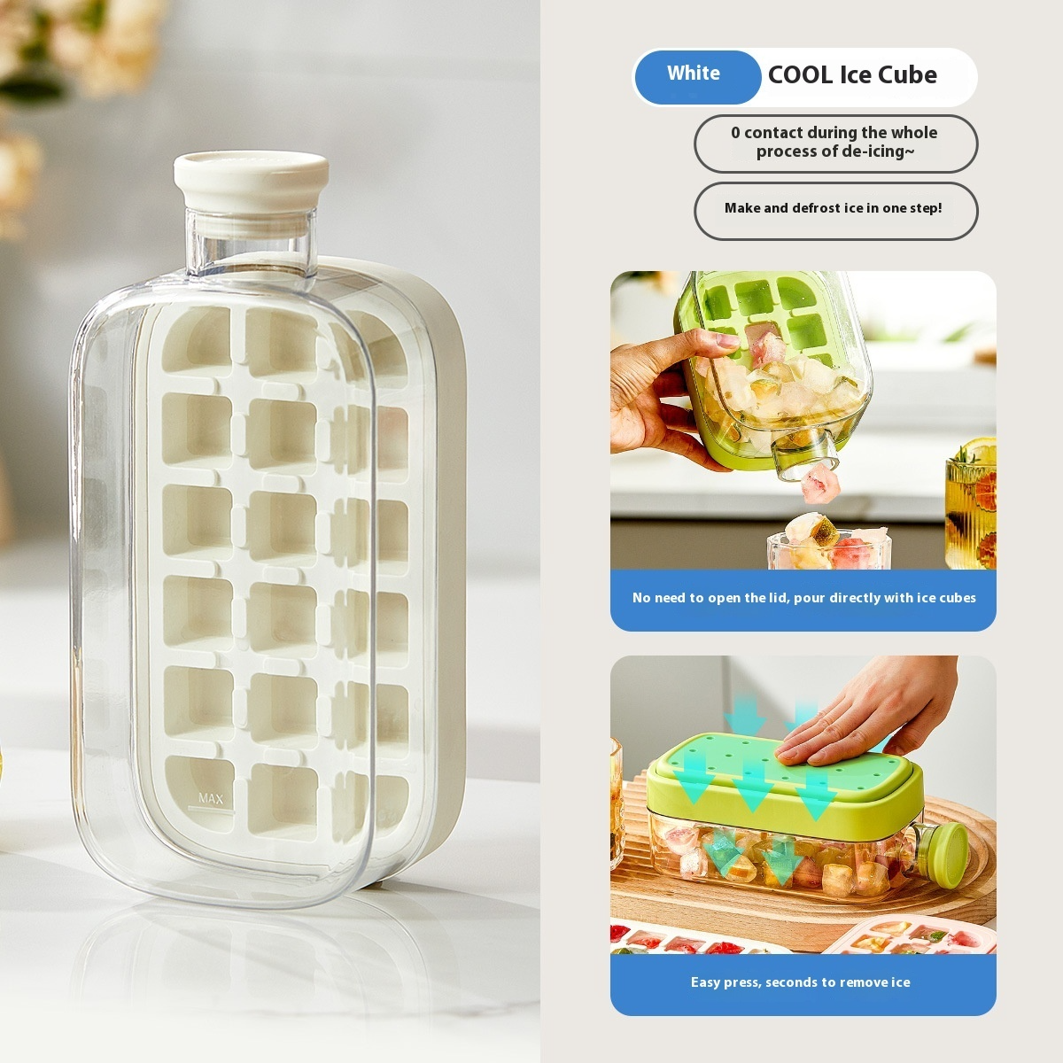 One-Click Molding Cooling Cup,Instant Ice Maker,Zero-Contact Design, Curling Mold, Portable & Stylish Chilled Drink