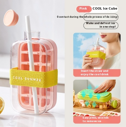 One-Click Molding Cooling Cup,Instant Ice Maker,Zero-Contact Design, Curling Mold, Portable & Stylish Chilled Drink