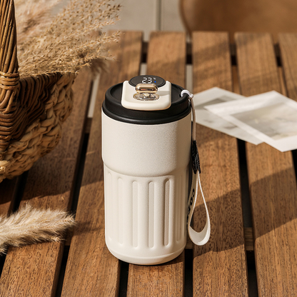 Smart Digital Temperature Bottle – 450ml Insulated Coffee Mug | Hot & Cold Thermos