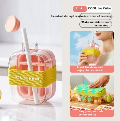 One-Click Molding Cooling Cup,Instant Ice Maker,Zero-Contact Design, Curling Mold, Portable & Stylish Chilled Drink