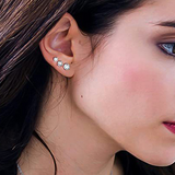 Hypoallergenic Cubic Zirconia Stud Earrings Set – Silver, Gold & Rose Gold