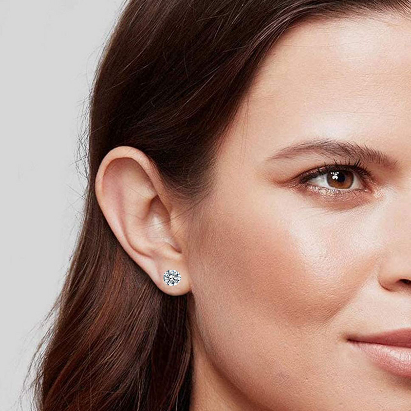 Hypoallergenic Cubic Zirconia Stud Earrings Set – Silver, Gold & Rose Gold