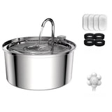 Stainless Steel Pet Water Feeder Cat Dog Automatic Filter Fountain