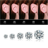 Hypoallergenic Cubic Zirconia Stud Earrings Set – Silver, Gold & Rose Gold