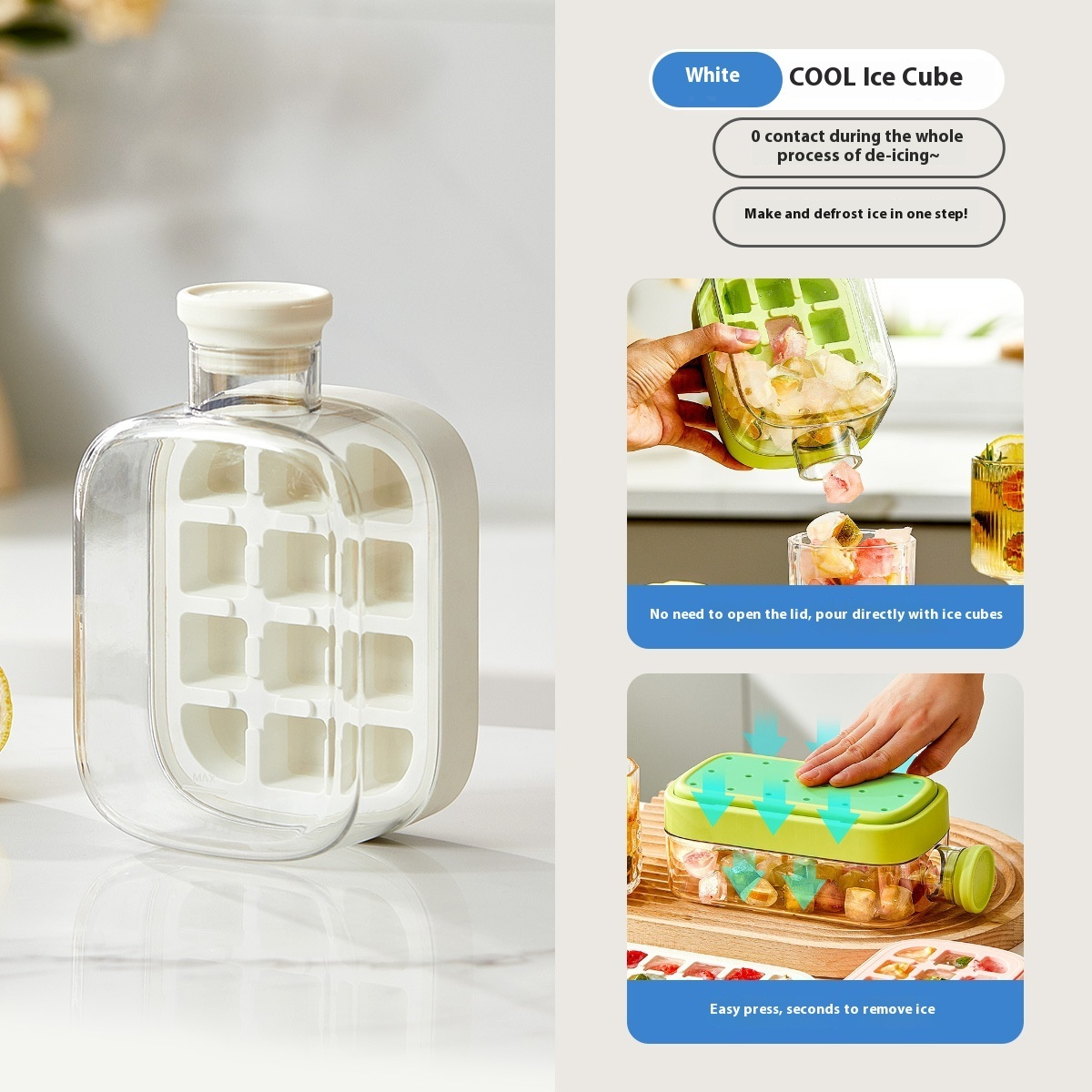 One-Click Molding Cooling Cup,Instant Ice Maker,Zero-Contact Design, Curling Mold, Portable & Stylish Chilled Drink