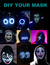 Face Transforming LED Mask with App Controlled - Programmable LED Halloween Mask