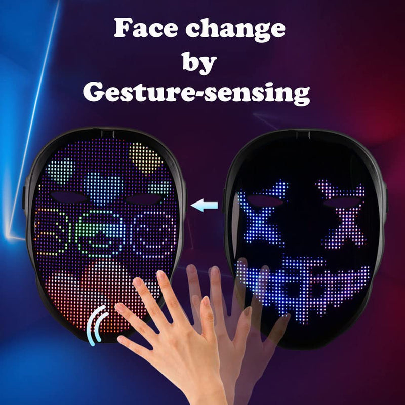Face Transforming LED Mask with App Controlled - Programmable LED Halloween Mask