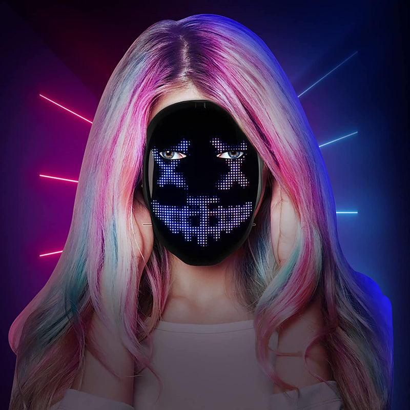 Face Transforming LED Mask with App Controlled - Programmable LED Halloween Mask