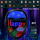 Face Transforming LED Mask with App Controlled - Programmable LED Halloween Mask