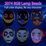 Face Transforming LED Mask with App Controlled - Programmable LED Halloween Mask