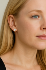 Hypoallergenic Cubic Zirconia Stud Earrings Set – Silver, Gold & Rose Gold