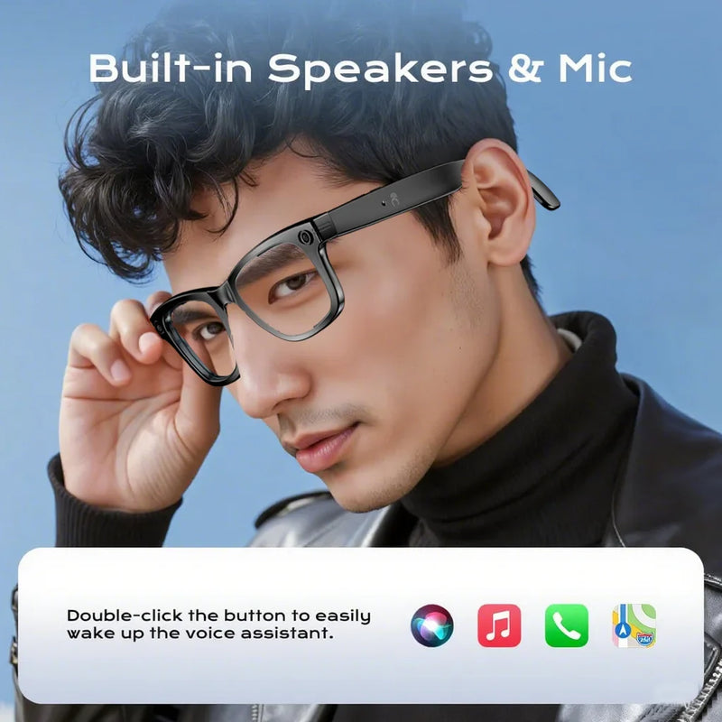 🕶️ Smart Glasses with Camera | AI-Powered Multifunction Wearable📸 Video & Photo Recording | 🎧 Bluetooth Calling | 🌐 AI Voice Translation | 💦 IP65 Waterproof