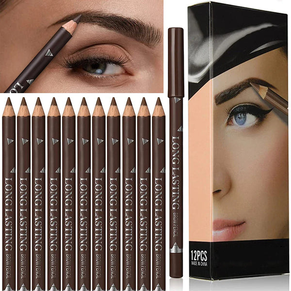 6/12Pcs Waterproof Eyebrow Pencil Beauty Tools