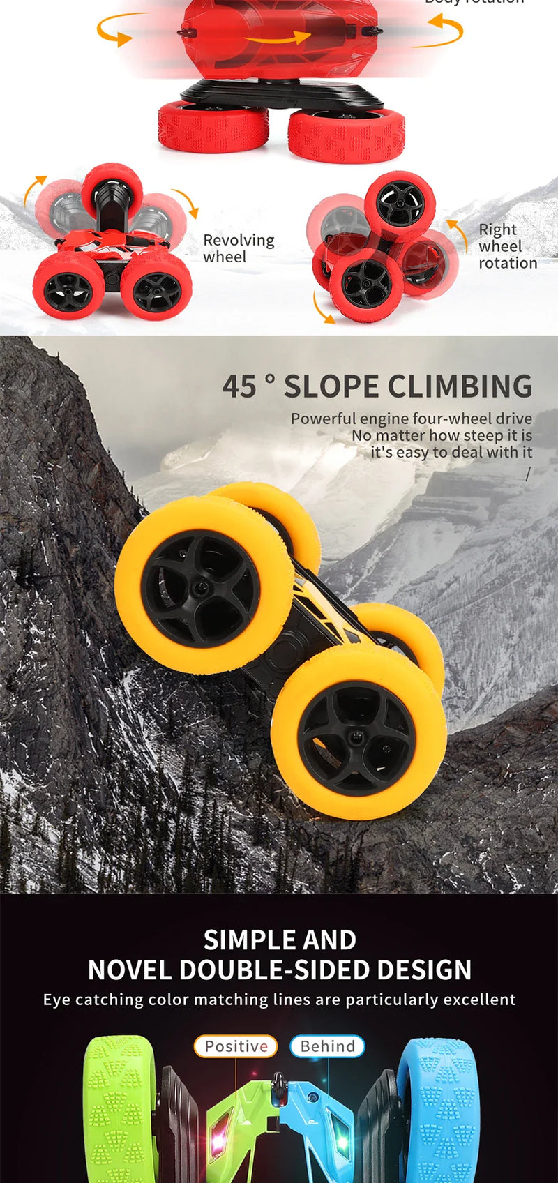 RC Stunt Car: 360° Flip, Double-Sided
