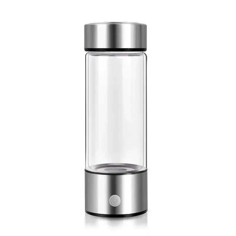 Portable Alkaline Hydrogen Water Bottle with SPE PEM Technology | 1600 PPB Hydrogen Rich Water in 3 Minutes | Borosilicate Glass Water Cup | 2-in-1 Usage Modes