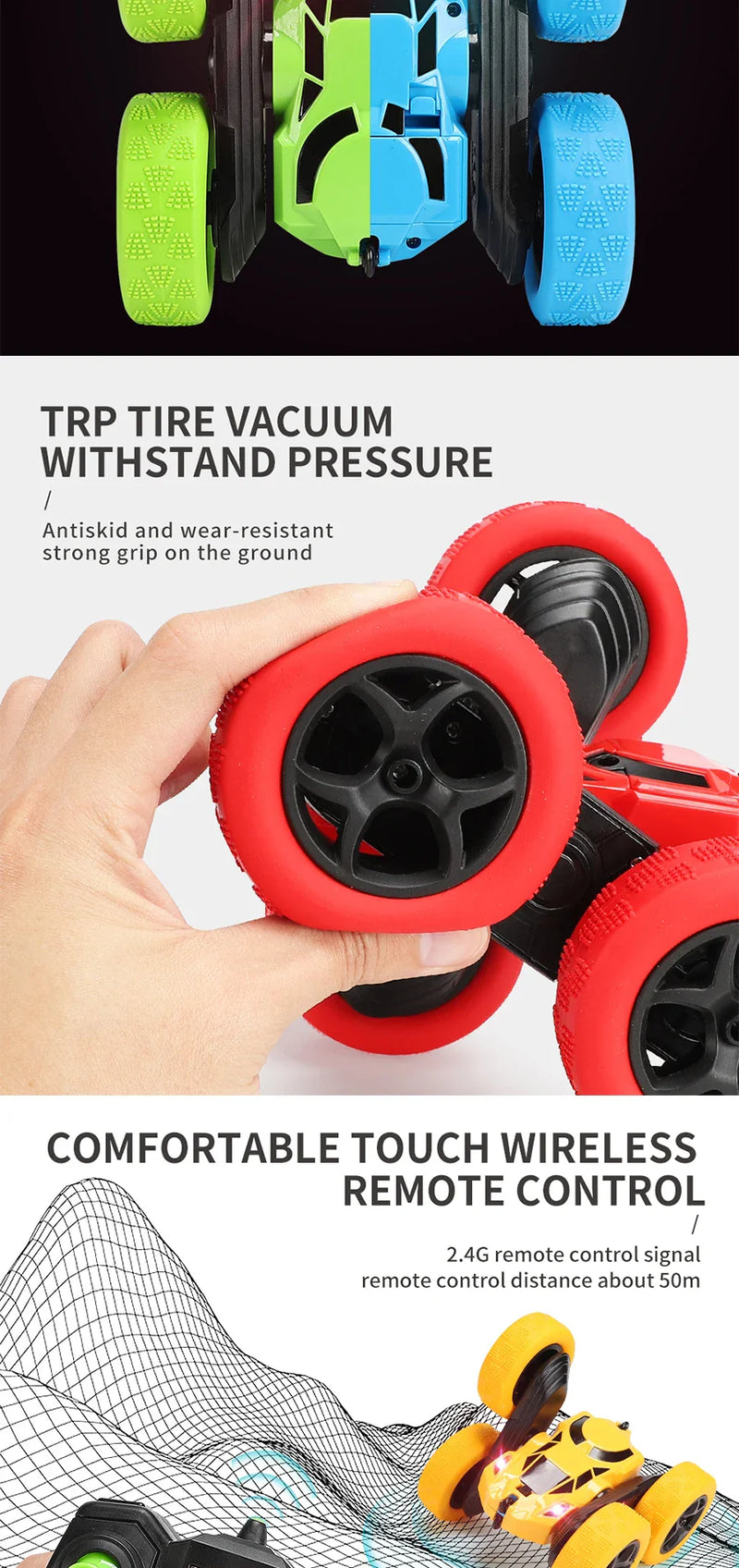RC Stunt Car: 360° Flip, Double-Sided