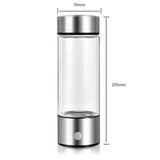 Portable Alkaline Hydrogen Water Bottle with SPE PEM Technology | 1600 PPB Hydrogen Rich Water in 3 Minutes | Borosilicate Glass Water Cup | 2-in-1 Usage Modes
