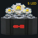 High-Quality 5 LED Rechargeable Flashlight with Built-in Battery  Strong Light Headlamp for Camping, Adventure, and Fishing
