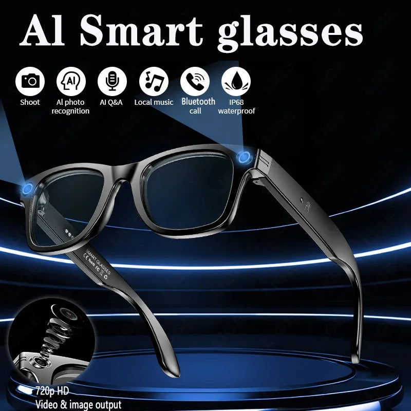 🕶️ Smart Glasses with Camera | AI-Powered Multifunction Wearable📸 Video & Photo Recording | 🎧 Bluetooth Calling | 🌐 AI Voice Translation | 💦 IP65 Waterproof