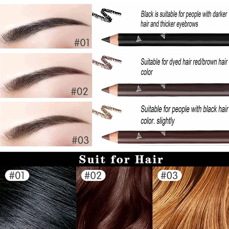 6/12Pcs Waterproof Eyebrow Pencil Beauty Tools
