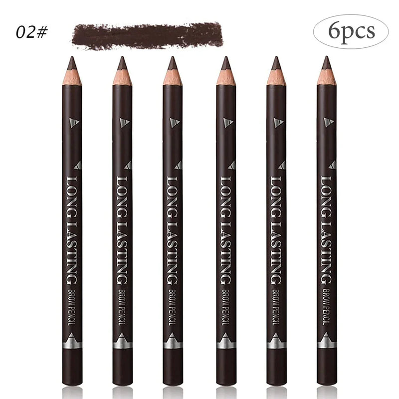 6/12Pcs Waterproof Eyebrow Pencil Beauty Tools