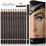6/12Pcs Waterproof Eyebrow Pencil Beauty Tools