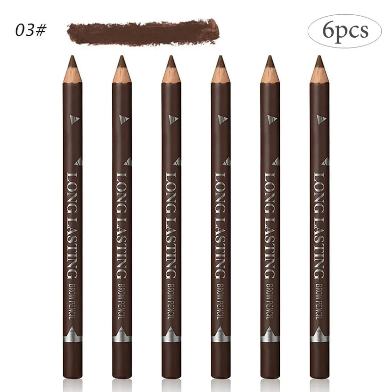 6/12Pcs Waterproof Eyebrow Pencil Beauty Tools