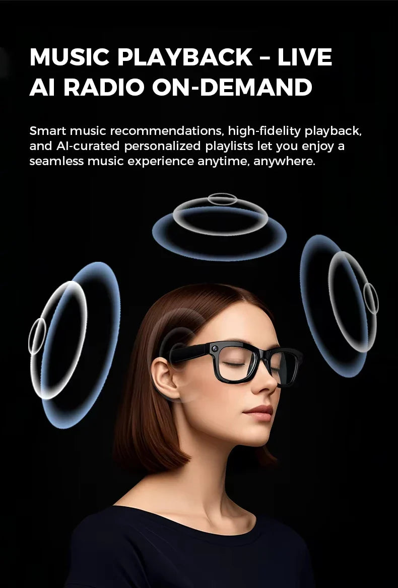 🕶️ Smart Glasses with Camera | AI-Powered Multifunction Wearable📸 Video & Photo Recording | 🎧 Bluetooth Calling | 🌐 AI Voice Translation | 💦 IP65 Waterproof