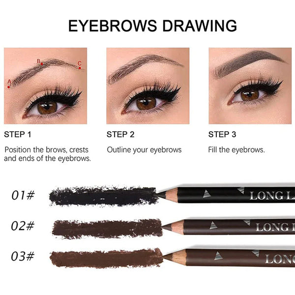 6/12Pcs Waterproof Eyebrow Pencil Beauty Tools