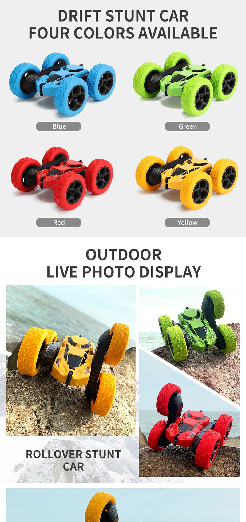 RC Stunt Car: 360° Flip, Double-Sided