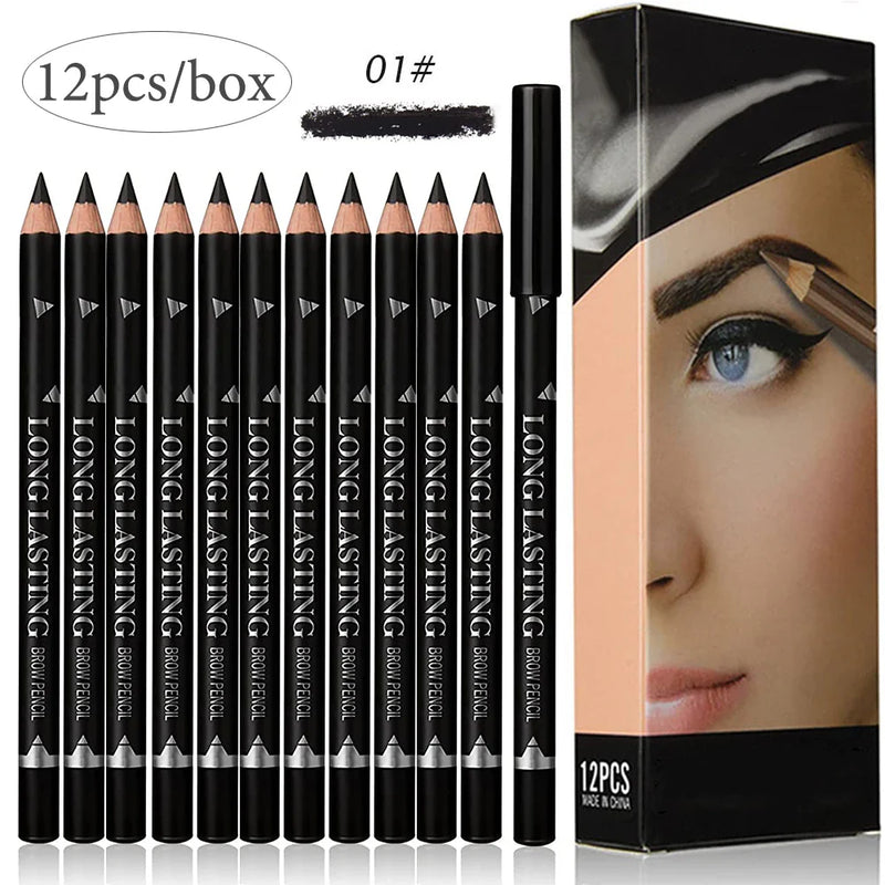 6/12Pcs Waterproof Eyebrow Pencil Beauty Tools