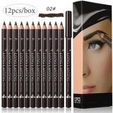 6/12Pcs Waterproof Eyebrow Pencil Beauty Tools