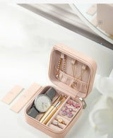 Mini Jewelry Storage Box Portable Home Travel Earrings Necklace Storage Case for Women Ring Organizer PU Leather Display Case